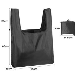 Bolsa de compras plegable Oxford de 38x40cm, impermeable y reutilizable, con asa troquelada para uso en supermercados. - Product Image 1