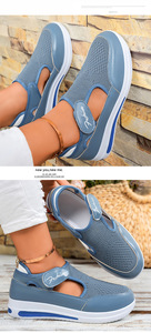 <span class=keywords><strong>Sneakers</strong></span> Leggere da <span class=keywords><strong>Donna</strong></span> <span class=keywords><strong>con</strong></span> Tomaia in Rete e Chiusura in <span class=keywords><strong>Velcro</strong></span>, Scarpe Antiscivolo Stile Walking, Produzione Diretta - Product Image 2