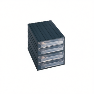 Cajonera de 4 cajones gris oscuro transparente de 20.8x13.2x20.8 cm, armario para herramientas - Product Image 1