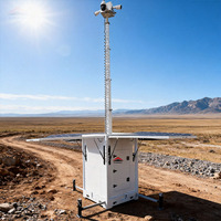Unidad Móvil Compacta en Forma de Torre Cúbica con Paneles Solares, Diseño Personalizado, Caja PTZ para Seguridad en Sitios Aislados