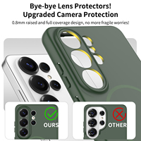 Coque Samsung pour Galaxy S26 Ultra, étui magnétique pour téléphone avec protection complète de l'objectif de l'appareil photo, finition givrée, personnalisable, compatible avec les modèles S25, S24, S23.