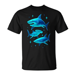 T-shirt Ocean Wildlife Shark, design bleu brillant, taille adulte unisexe - Product Image 2