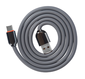 New Silicon <b>Power</b> Mobile Phone <b>Usb</b> Data <b>Cable</b> Grey Standard 6A Type C <b>Cable</b> for Android All Phone 1m - Product Image 1