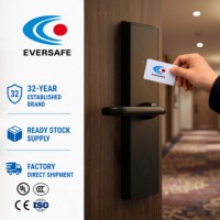 Cerradura Inteligente para Hotel de Aleación de Zinc con Cinco Puntos de Cierre de Seguridad, Cerradura con Tarjeta RFID para Habitaciones, para Proyectos Hoteleros de Lujo
