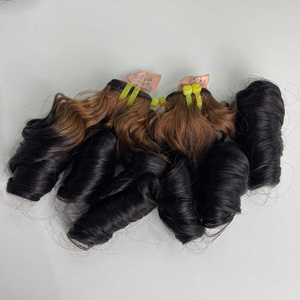 Cheveux humains naturels de luxe, bouclés, ombrés marron, vente en gros, cheveux humains bruts de haute qualité, 100% cheveux humains - Product Image 3