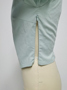 Women's Cotton Linen Blouse Square Neck Short Sleeve <strong>Top</strong> Breathable Fashionable <strong>Turquoise</strong> ODM Wholesale Low MOQ for Summer - Product Image 5