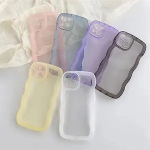 ins candy color for iPhone 14 wavy phone case for iphone12 transparent 11 silicone set net red the same