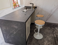 Tabouret de bar de style japonais pouvant être relevé et pivoté, chaise de bar pour la maison, la cuisine, chaise à pieds hauts en fer forgé, tabouret de bar d'îlot.