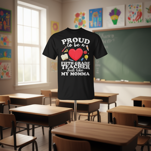 Camiseta premium orgullosa de ser maestra de quinto grado como mi mamá - Product Image 3