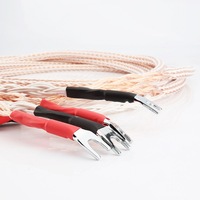 Câble de haut-parleur audiophile en cuivre monocristallin 12TC à 24 brins pour la connexion d'amplificateurs audio avec bi-câblage