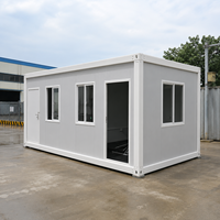 Kits de maisons préfabriquées de 20 pieds à faible coût de main-d'œuvre, dotés d'un cadre pliant renforcé, pour bureau de chantier et local de stockage sécurisé
