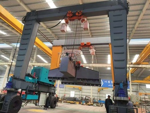 Grue à portique électrique dédiée de 5 tonnes montée sur pneus pour travaux de construction et poutres en béton - Product Image 5