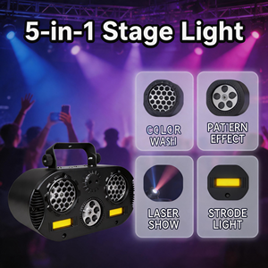 Nouvelle lumière de scène LED DMX512 5-en-1 avec effets papillon et faisceau RGBW activés par le son pour DJ, soirées et discothèques - Product Image 5