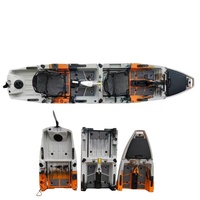 Kayak de pêche modulaire détachable à double pédale LSF, 3 ou 2 pièces, deux places, en plastique, avec moteur électrique