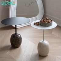 Marbre Calcite Foncé HZX pour Table Basse, Table d'Appoint Moderne, Dalle de Sol Polie pour Cuisine et Salle de Bain, Découpée sur Mesure, Étanche et Durable