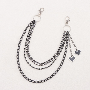 โซ่คาดเอวโลหะสองชั้น จี้รูปหัวใจ โลหะผสมสังกะสี เครื่องประดับแฟชั่นฮิปฮอป สวมใส่ได้ทุกวัน - Product Image 6