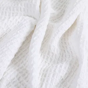 नवजात शिशु वफ़ल बुनाई कंबल हल्के सांस लेने योग्य शिशु क्रिब कंबल