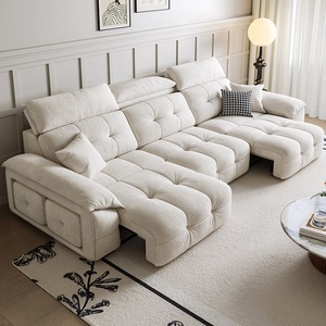 Canapé sectionnel inclinable électrique moderne à trois places en tissu chenille avec rembourrage en mousse pour appartement, villa, salon - Product Image 3