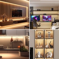 Bande LED COB 5V avec variateur tactile, prise USB, haute densité, flexible, indice de protection IP20, 3000K/4000K/6500K, éclairage intérieur, bandes LED COB