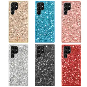 Lusso colore glitterato con strass Anti shock custodia per telefono per Samsung S24 Ultra S 23 S 22