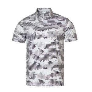 Polo de Golf Azul Marino para Hombre, Manga Corta, Estampado, Secado Rápido, Transpirable, Elástico, Ropa Deportiva Informal, Disponible en Stock - Product Image 3