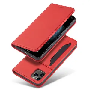 定制标志防掉落商务风格磁性闭合钱包卡片组织器翻盖手机外壳支架适用于iPhone 14 Pro Max