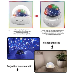 3 Thèmes Rotation Étoile Projecteur Lampe pour Chambre d'Enfants 3 en 1 Ciel Étoilé Dinosaure Licorne Multi Couleurs Bébé Chambre Plafond Décor - Product Image 4