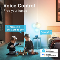 Paquete de 4 Bombillas LED Inteligentes A19 E26 RGB Tuya WiFi, Control por Voz con Alexa y Google, Control Remoto, Decoración para el Hogar, Luz Regulable