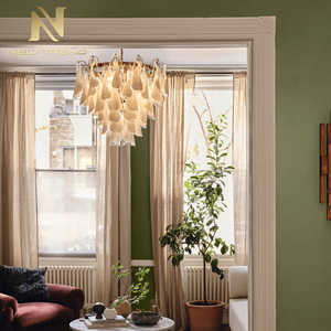 Lámpara de Araña de Cristal de Diseño Francés de Lujo, Estilo Vintage, con Forma de Flor Blanca de Murano, para Sala de Estar, Dormitorio, Lámpara de Araña Moderna de Cristal - Product Image 4