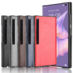 Coque de téléphone en cuir PU rétro litchi pour <span class=keywords><strong>Huawei</strong></span> <span class=keywords><strong>Mate</strong></span> <span class=keywords><strong>Xs</strong></span> 2 7.8 "étui rigide mat avant + arrière pliant - Product Image 1