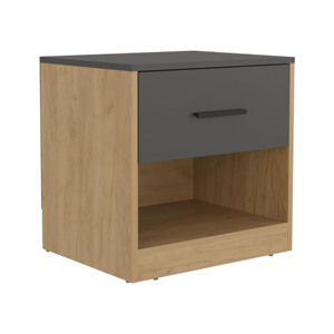 Alder 19.7" High One <b>Drawer</b> Nightstand With Open Shelf For Bedroom Home <b>Office</b> Living Room Natural Oak - Product Image 1