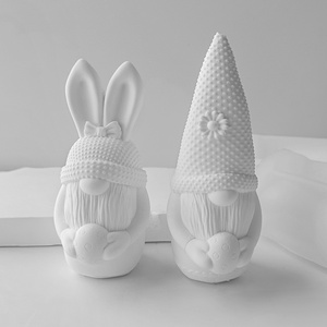 Moule en silicone 3D pour bougie en forme d'œuf <span class=keywords><strong>de</strong></span> Pâques <span class=keywords><strong>et</strong></span> <span class=keywords><strong>de</strong></span> lapin, blanc, pour <span class=keywords><strong>bricolage</strong></span>, gnome, nain, bougie parfumée, ornement en plâtre - Product Image 4