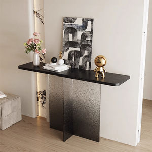 Table d'entrée à suspension en acrylique de luxe moderne, longue et étroite côté salon, armoire porte-à-porte, design d'art contemporain - Product Image 1
