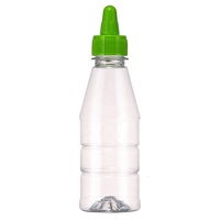 Condiment Squeeze Chili Sauce Bouteilles en plastique transparent Ketchup Moutarde Mayonnaise Bouteilles à presser avec couvercle rabattable
