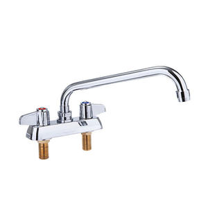 Robinet de cuisine professionnel moderne 10 pouces à bec pivotant et double poignée, en laiton massif chromé poli, pour évier de cuisine, salle de bain et hôtels - Product Image 1