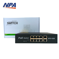 Commutateur POE non géré 48V 8 ports + 2 gigabits de liaison montante avec QoS 10/100m en stock AP-1028KE