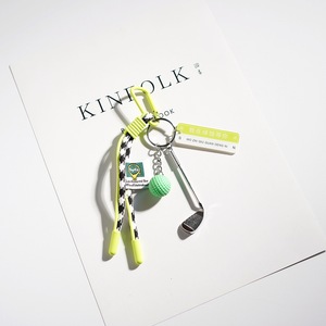 Llaveros deportivos 3D tejidos con raqueta de tenis verde y pelota, accesorios para llaves de coche, colgante de cuerda trenzada para bolso, cordón decorativo seguro - Product Image 4