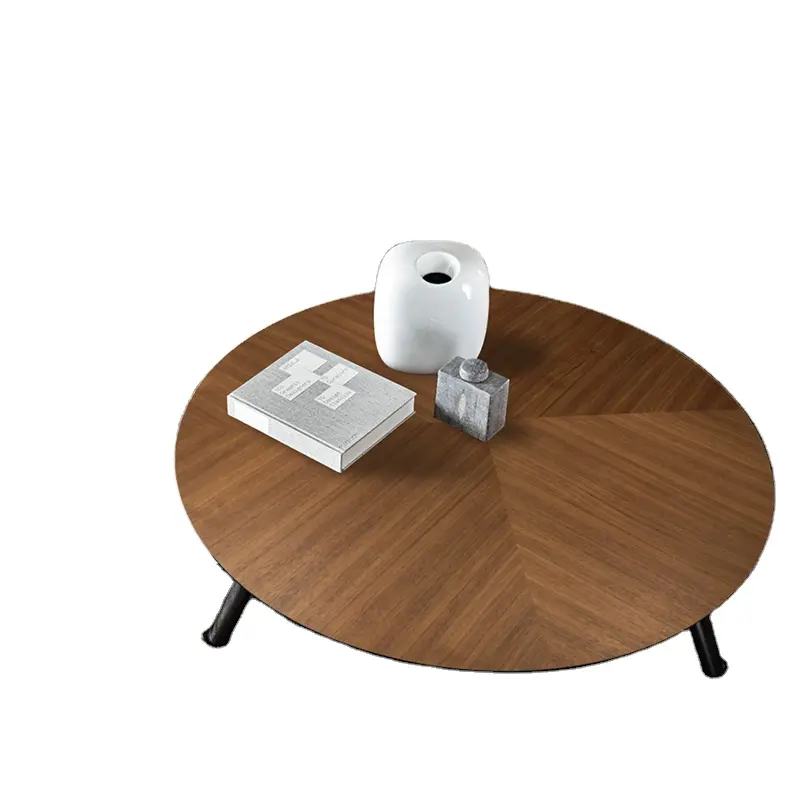 FUWOS stile di vendita caldo designer italiano minimalista casa creativa splicing noce colore circolare salotto tavolino da tè