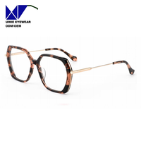 Monture optique hexagonale en acétate sur mesure OEM, taille 54-15-142, vision haute définition pour adultes unisexes, fabricant chinois