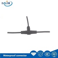 Connecteur de câble d'alimentation LED HE SHENG JIA XING avec contact en cuivre et boîtier en nylon, mâle-femelle, type T, étanche IP67 pour extérieur