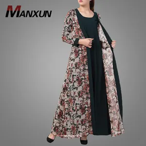 Islamic Long Dress Printing Pattern High Qoulity Fabric Elegant Muslim Simple Abaya Dress Hot Selling Beautiful Cardigan