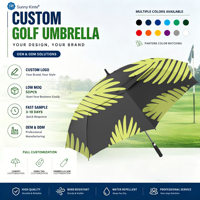 Paraguas de Golf Grande de 62 Pulgadas con Doble Toldo Ventilado y Resistente al Viento, Paraguas de Golf Profesional de Alta Calidad para Lluvia y Viento Fuerte