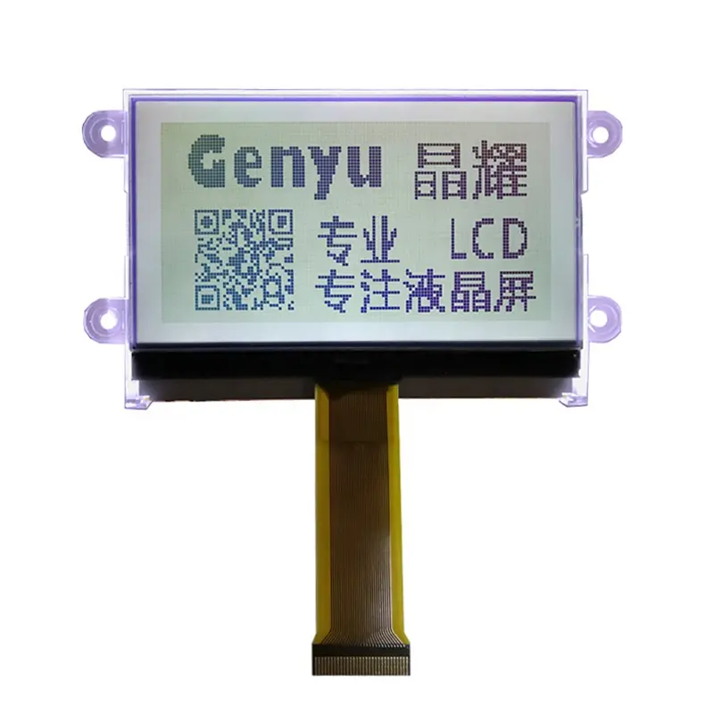 Genyu 12864 डॉट टेलीफोन एलसीडी डिस्प्ले मॉड्यूल मोनोक्रोम चरित्र एलसीडी स्क्रीन कस्टम दांता ग्राफिक प्रदर्शन