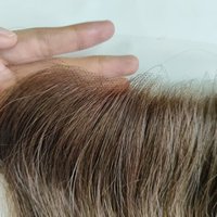 Topper de cheveux naturels super fins en dentelle HD avec silicone antidérapant, 100 % cheveux humains vierges, pour femme