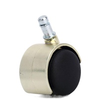Roulettes pivotantes doubles réglables en acier doré moderne de 50 mm, roues en nylon, capacité de charge de 30 kg, écologiques, silencieuses, pour meubles de bureau