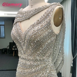 Vestido de Noche de Fiesta con Pedrería y Abertura Sexy Estilo Sirena, Fotos Reales 2020 - Product Image 5