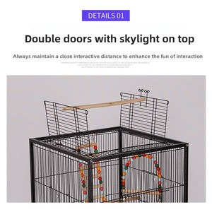 Jaula Moderna de Metal para Pájaros con Bandeja de Plástico, Gran Capacidad para Loros, Pinzones, Canarios y Cacatúas, Diseño Anti-escape, Sistema de Poleas - Product Image 5