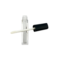 En stock – Tube carré vide transparent noir en PETG 3g pour brillant à lèvres, 5ml, avec bouchon à vis, logo personnalisé imprimé UV pour emballage de fard à joues liquide