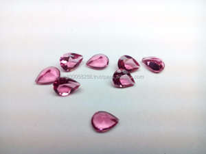 Turmalina Rosa Sintética, Corte Pera, Piedra de Vidrio, Alta Calidad, Tratada con Calor, Color Cambiante, 5x7mm, 0.68 Quilates - Product Image 2