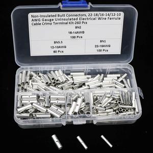 Conectores de Empalme Sin Aislamiento 22-18 16-14 12-10 AWG, Kit de Terminales de Cobre Puro para Crimpado, 260 Piezas en Caja - Product Image 3